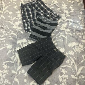 Tony Hawk/Shawn White /Lands’End plaid shorts/striped tee bundle Boys  size 10